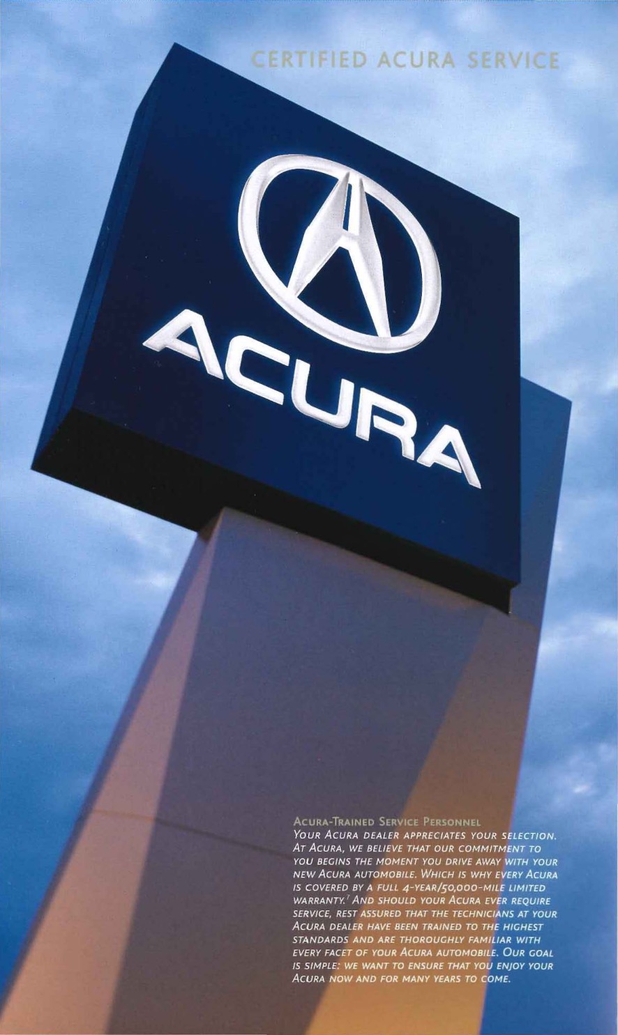 2002 Acura RL Brochure Page 1